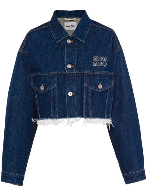 miu miu cropped denim jacket